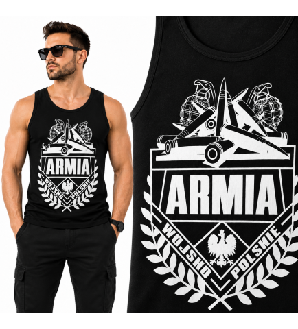 tank top patriotyczny- ARMIA (BIAŁY)